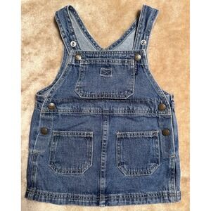 Guess Jean Jumper Overalls Dress Size 2 yr Denim Blue pockets Snap Adjustable